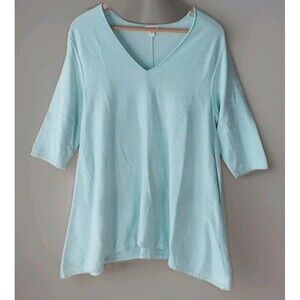 Pure J Jill Silk Blend Womens Tunic Pull-over Sweater Seagreen Top Size Large